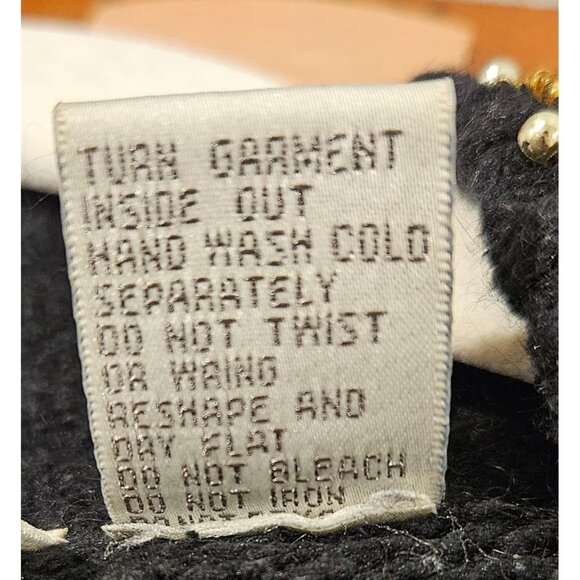 Cristina Woman Size L VTG Embellished Silk Angora blend Cardigan Art Colorful - Picture 8 of 8